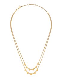 Celine Women's Double Necklace in Brass With Gold Finish Golden