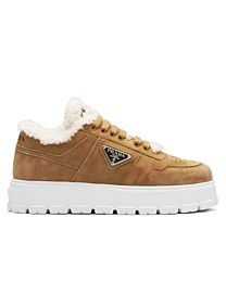 Prada Women's Suede Sneakers Coffee