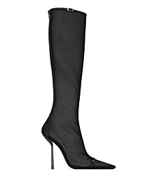 Saint Laurent Women's Oxalis Boots In Mesh Black