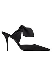 Saint Laurent Women's Barbara Mules In Satin Crepe Black