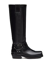 Valentino Women's Rockstud Calfskin Biker Boot 40MM Black